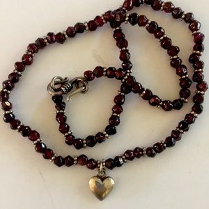 16 inch garnet and sterling necklace